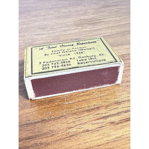 Bella Italia Restaurant Danbury CT Matchbook Unstruck Foiled Chef Galano Italian - Picture 6 of 8